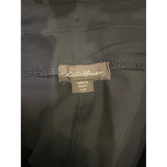 Eddie Bauer Womens Leggings Pants Large Navy Blue Drawstring Activewear Pockets - Picture 2 of 5